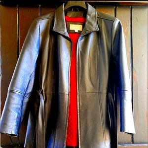 Women's XL covington genuine leather belted jacket